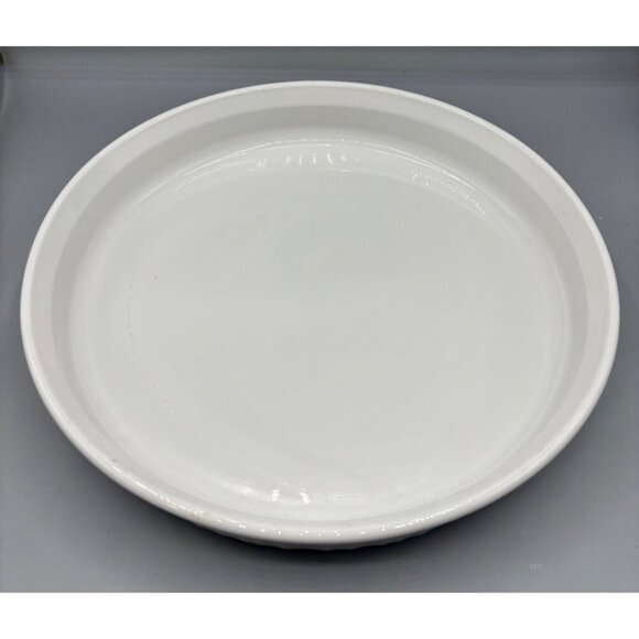 Corning Ware French White Ribbed‎ Round 10” Casserole Dish Pie Pan F3B - Picture 1 of 6